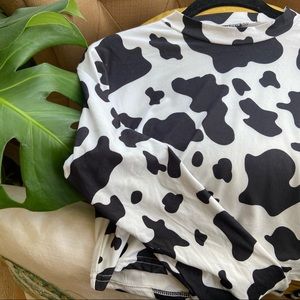 Cow Print Crop Top